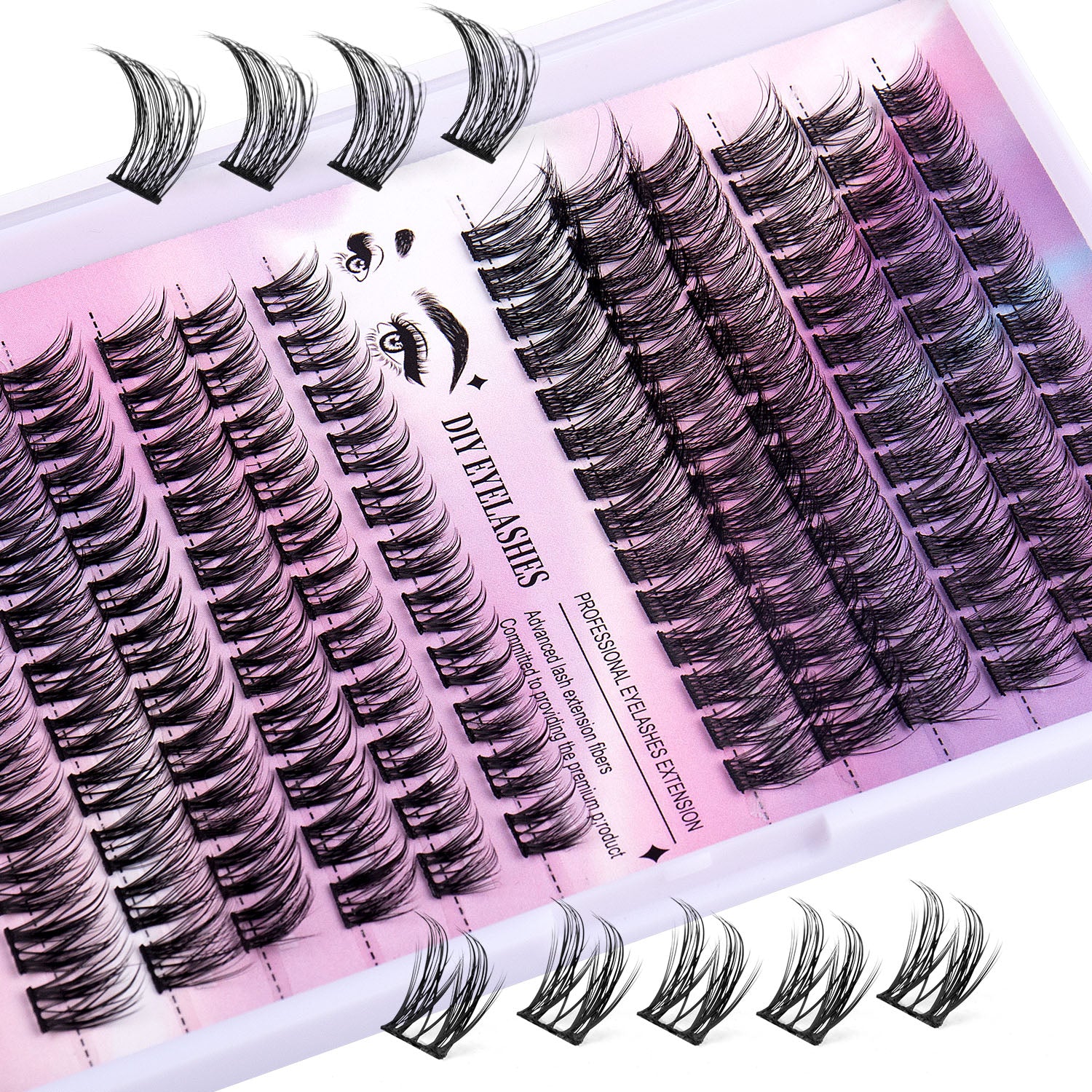 12 Rows Of 150 DIY Eyelash Clusters