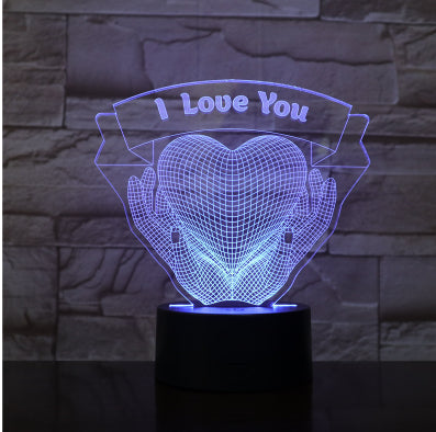 Valentines Heart:  3D Night Light