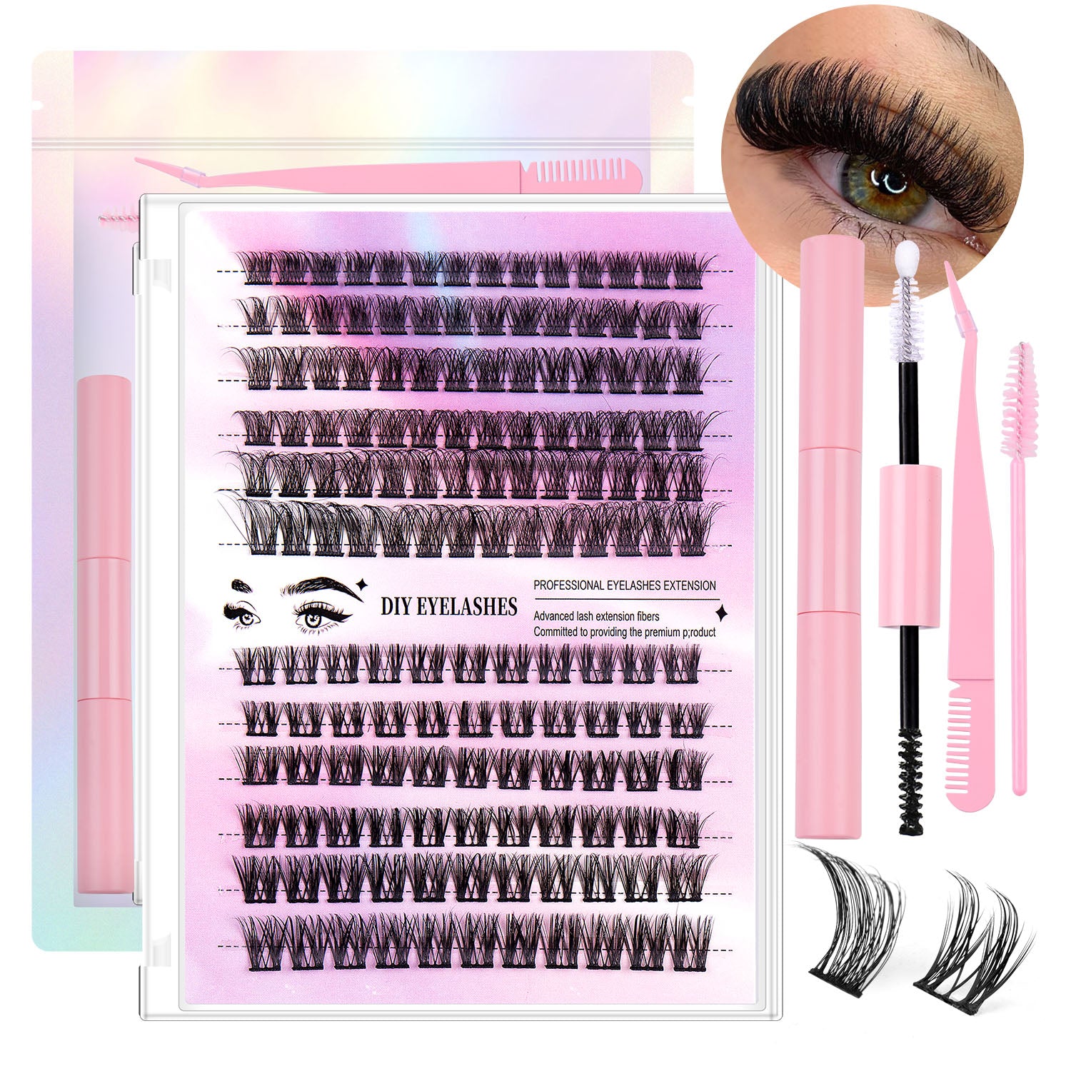 12 Rows Of 150 DIY Eyelash Clusters