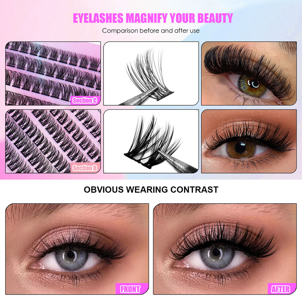 12 Rows Of 150 DIY Eyelash Clusters
