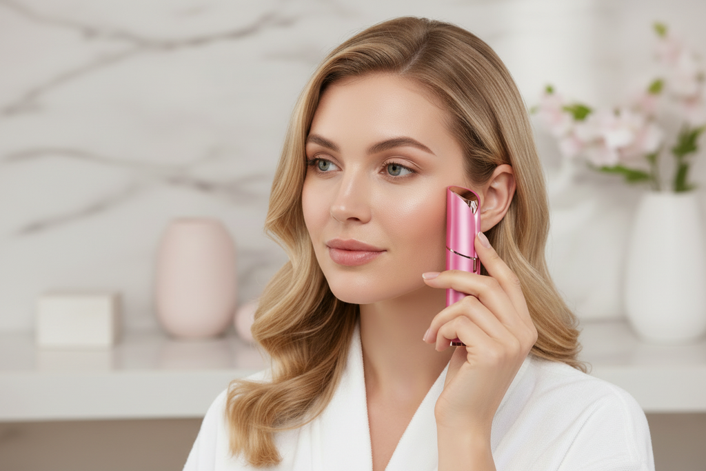 Electric Face Epilator Hair Removal Trimmer (Rechargeable, Lipstick Shaver)