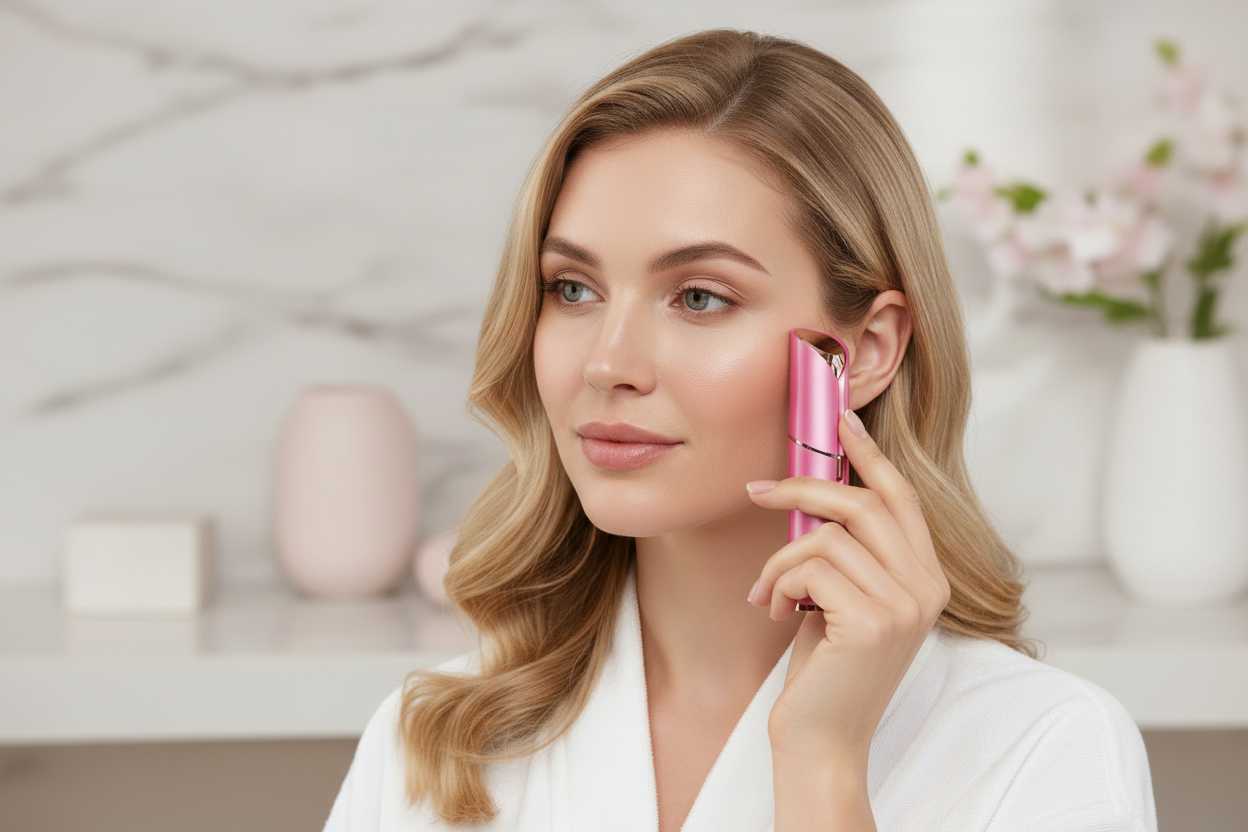 Electric Face Epilator Hair Removal Trimmer (Rechargeable, Lipstick Shaver)